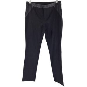 Nicole Miller Pants Womens 10 Embossed Vegan Leather Skinny Black Stretchy